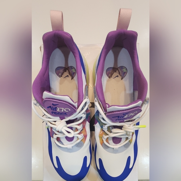 NIKE|Air Max 270 React Easter| White Purple Retro Sneakers| CW0630-100|Men's 9.5 - Picture 7 of 10
